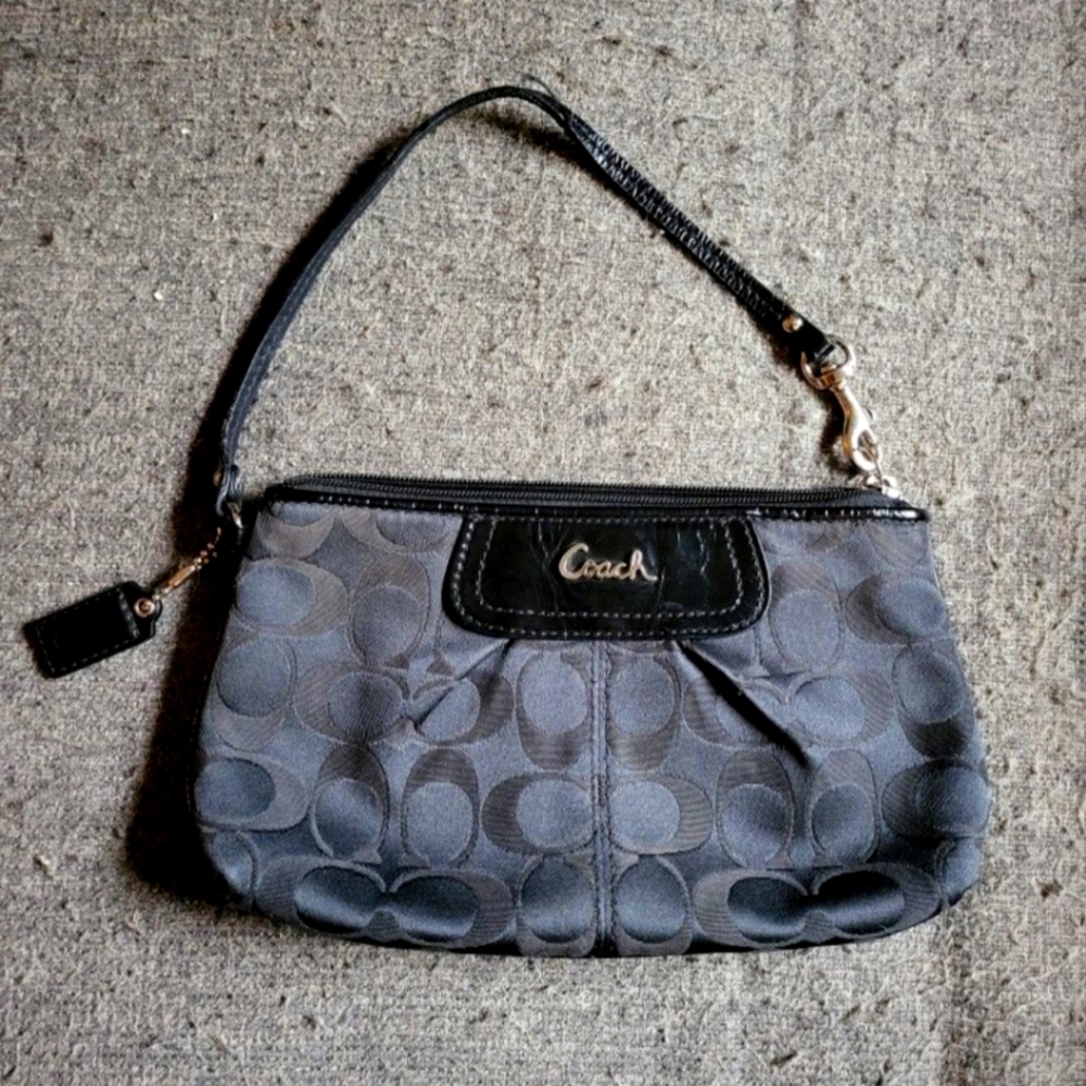 Coach Gray Wristlet Bag